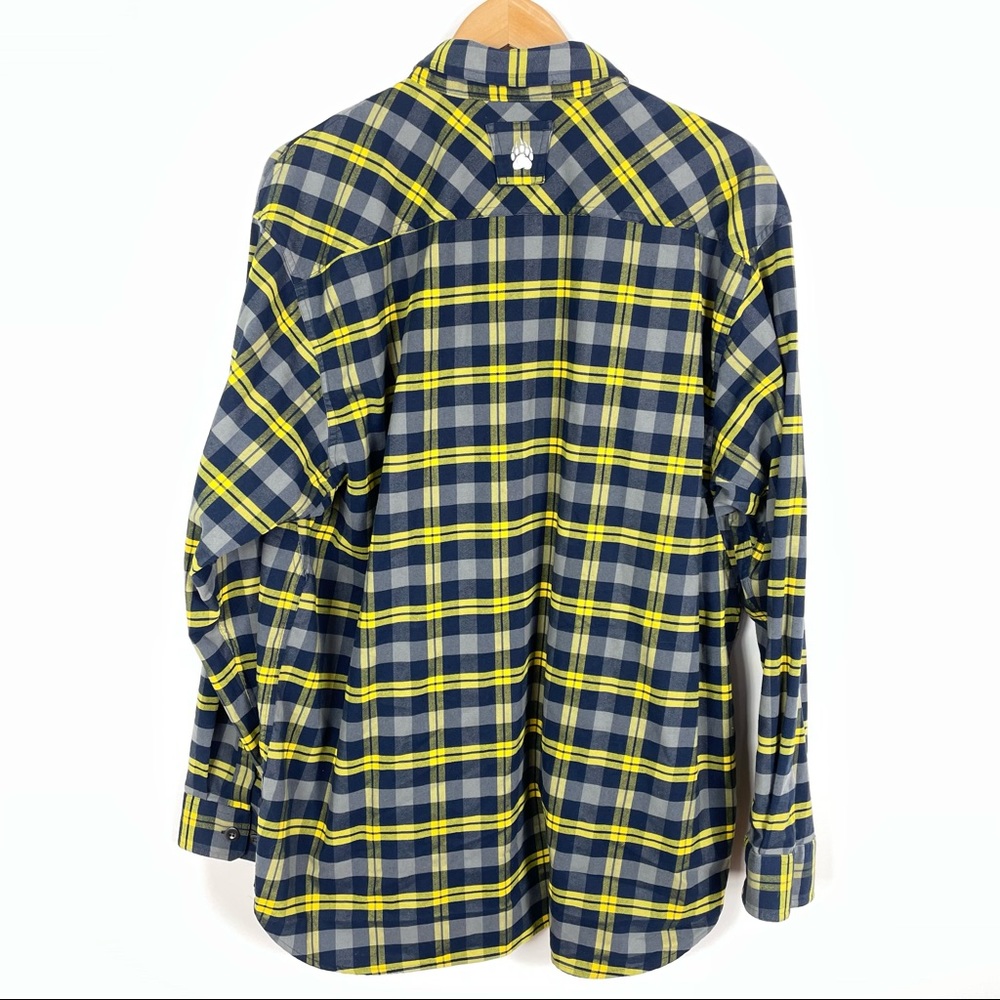 Alaskan Hardgear Duluth Mens Flannel Shirt XL Yellow Blue Plaid Long Sleeve NEW - Picture 3 of 7